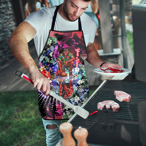 Personalized Essendon Football Bombers Apron Tropical Hibiscus Flowers - Pacific Fusion Style