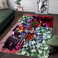 Personalized Essendon Football Bombers Area Rug Tropical Hibiscus Flowers - Pacific Fusion Style