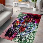 Personalized Essendon Football Bombers Area Rug Tropical Hibiscus Flowers - Pacific Fusion Style