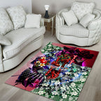 Personalized Essendon Football Bombers Area Rug Tropical Hibiscus Flowers - Pacific Fusion Style