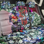 Personalized Essendon Football Bombers Back Car Seat Cover Tropical Hibiscus Flowers - Pacific Fusion Style
