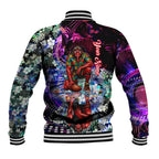 Personalized Essendon Football Bombers Baseball Jacket Tropical Hibiscus Flowers - Pacific Fusion Style