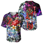 Personalized Essendon Football Bombers Baseball Jersey Tropical Hibiscus Flowers - Pacific Fusion Style