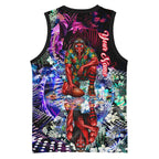 Personalized Essendon Football Bombers Basketball Jersey Tropical Hibiscus Flowers - Pacific Fusion Style