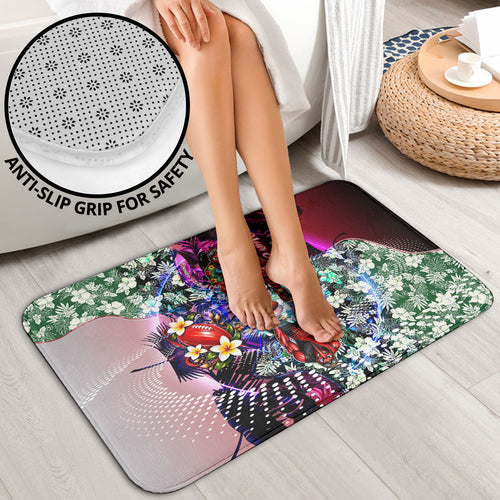 Personalized Essendon Football Bombers Bathroom Set Tropical Hibiscus Flowers - Pacific Fusion Style