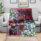 Personalized Essendon Football Bombers Blanket Tropical Hibiscus Flowers - Pacific Fusion Style