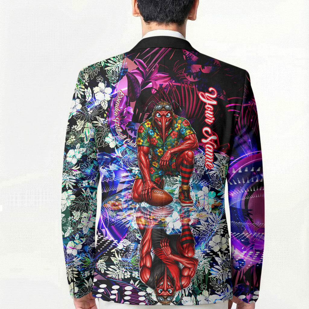 Personalized Essendon Football Bombers Blazer Tropical Hibiscus Flowers - Pacific Fusion Style