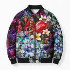 Personalized Essendon Football Bombers Bomber Puffer Jacket Tropical Hibiscus Flowers - Pacific Fusion Style