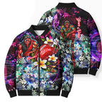 Personalized Essendon Football Bombers Bomber Puffer Jacket Tropical Hibiscus Flowers - Pacific Fusion Style