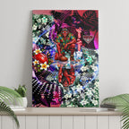 Personalized Essendon Football Bombers Canvas Wall Art Tropical Hibiscus Flowers - Pacific Fusion Style