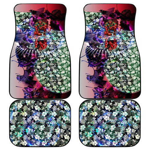 Personalized Essendon Football Bombers Car Mats Tropical Hibiscus Flowers - Pacific Fusion Style