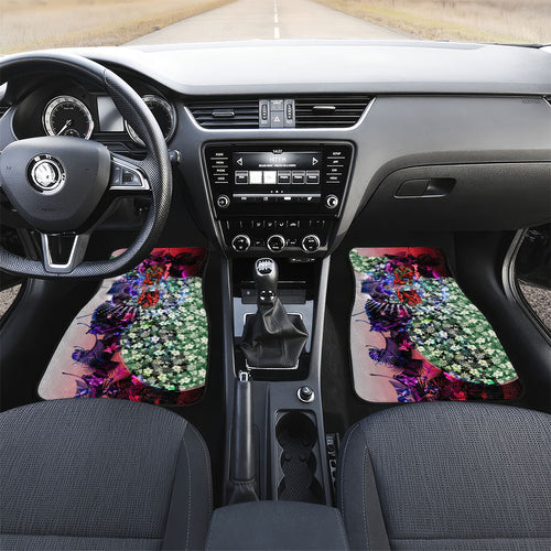 Personalized Essendon Football Bombers Car Mats Tropical Hibiscus Flowers - Pacific Fusion Style