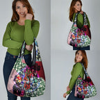 Personalized Essendon Football Bombers Grocery Bag Tropical Hibiscus Flowers - Pacific Fusion Style