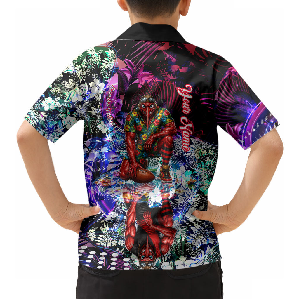 Personalized Essendon Football Bombers Hawaiian Shirt Tropical Hibiscus Flowers - Pacific Fusion Style