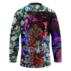 Personalized Essendon Football Bombers Hockey Jersey Tropical Hibiscus Flowers - Pacific Fusion Style