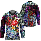 Personalized Essendon Football Bombers Hockey Jersey Tropical Hibiscus Flowers - Pacific Fusion Style