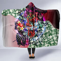 Personalized Essendon Football Bombers Hooded Blanket Tropical Hibiscus Flowers - Pacific Fusion Style