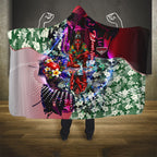 Personalized Essendon Football Bombers Hooded Blanket Tropical Hibiscus Flowers - Pacific Fusion Style