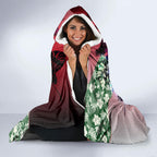 Personalized Essendon Football Bombers Hooded Blanket Tropical Hibiscus Flowers - Pacific Fusion Style