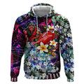 Personalized Essendon Football Bombers Hoodie Tropical Hibiscus Flowers - Pacific Fusion Style