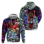Personalized Essendon Football Bombers Hoodie Tropical Hibiscus Flowers - Pacific Fusion Style