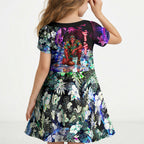 Personalized Essendon Football Bombers Kid Short Sleeve Dress Tropical Hibiscus Flowers - Pacific Fusion Style