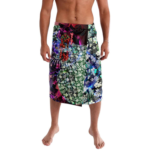 Personalized Essendon Football Bombers Lavalava Tropical Hibiscus Flowers - Pacific Fusion Style