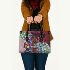 Personalized Essendon Football Bombers Leather Bag Tropical Hibiscus Flowers - Pacific Fusion Style