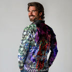 Personalized Essendon Football Bombers Long Sleeve Polo Shirt Tropical Hibiscus Flowers - Pacific Fusion Style