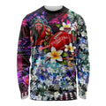 Personalized Essendon Football Bombers Long Sleeve Shirt Tropical Hibiscus Flowers - Pacific Fusion Style