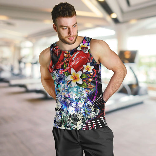 Personalized Essendon Football Bombers Men Tank Top Tropical Hibiscus Flowers - Pacific Fusion Style