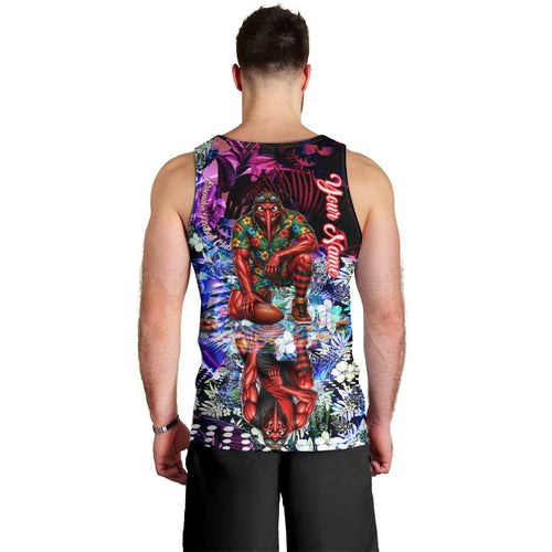 Personalized Essendon Football Bombers Men Tank Top Tropical Hibiscus Flowers - Pacific Fusion Style