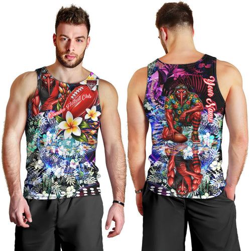 Personalized Essendon Football Bombers Men Tank Top Tropical Hibiscus Flowers - Pacific Fusion Style