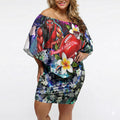 Personalized Essendon Football Bombers Off Shoulder Short Dress Tropical Hibiscus Flowers - Pacific Fusion Style