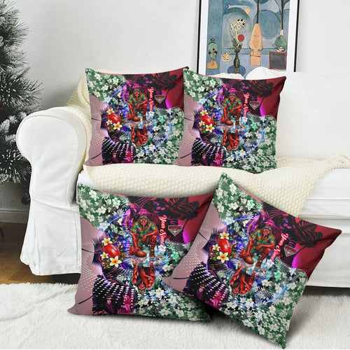 Personalized Essendon Football Bombers Pillow Cover Tropical Hibiscus Flowers - Pacific Fusion Style