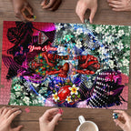 Personalized Essendon Football Bombers Puzzle Tropical Hibiscus Flowers - Pacific Fusion Style