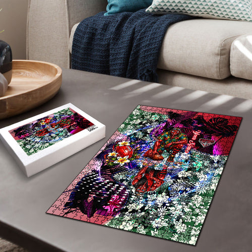 Personalized Essendon Football Bombers Puzzle Tropical Hibiscus Flowers - Pacific Fusion Style