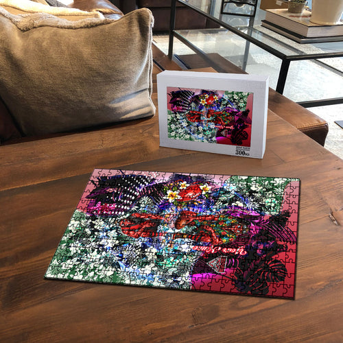 Personalized Essendon Football Bombers Puzzle Tropical Hibiscus Flowers - Pacific Fusion Style