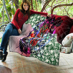 Personalized Essendon Football Bombers Quilt Tropical Hibiscus Flowers - Pacific Fusion Style