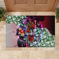 Personalized Essendon Football Bombers Rubber Doormat Tropical Hibiscus Flowers - Pacific Fusion Style