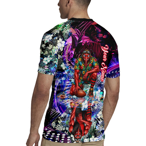 Personalized Essendon Football Bombers Rugby Jersey Tropical Hibiscus Flowers - Pacific Fusion Style