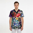 Personalized Essendon Football Bombers Scrub Top Tropical Hibiscus Flowers - Pacific Fusion Style