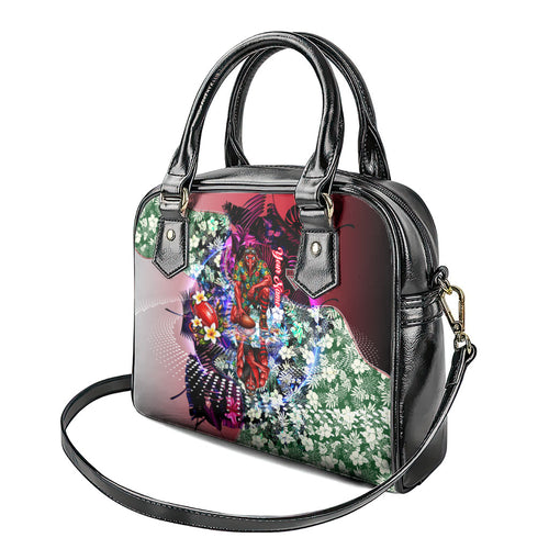 Personalized Essendon Football Bombers Shoulder Handbag Tropical Hibiscus Flowers - Pacific Fusion Style