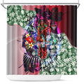 Personalized Essendon Football Bombers Shower Curtain Tropical Hibiscus Flowers - Pacific Fusion Style