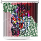Personalized Essendon Football Bombers Shower Curtain Tropical Hibiscus Flowers - Pacific Fusion Style