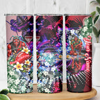 Personalized Essendon Football Bombers Skinny Tumbler Tropical Hibiscus Flowers - Pacific Fusion Style