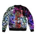 Personalized Essendon Football Bombers Sleeve Zip Bomber Jacket Tropical Hibiscus Flowers - Pacific Fusion Style
