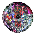 Personalized Essendon Football Bombers Spare Tire Cover Tropical Hibiscus Flowers - Pacific Fusion Style
