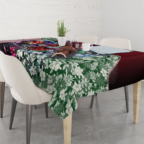 Personalized Essendon Football Bombers Tablecloth Tropical Hibiscus Flowers - Pacific Fusion Style