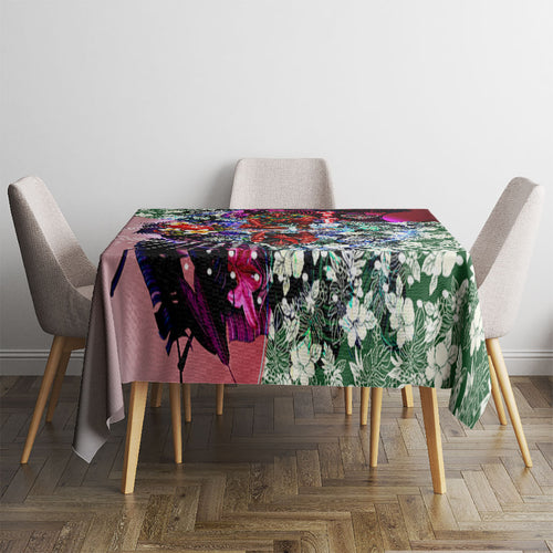 Personalized Essendon Football Bombers Tablecloth Tropical Hibiscus Flowers - Pacific Fusion Style